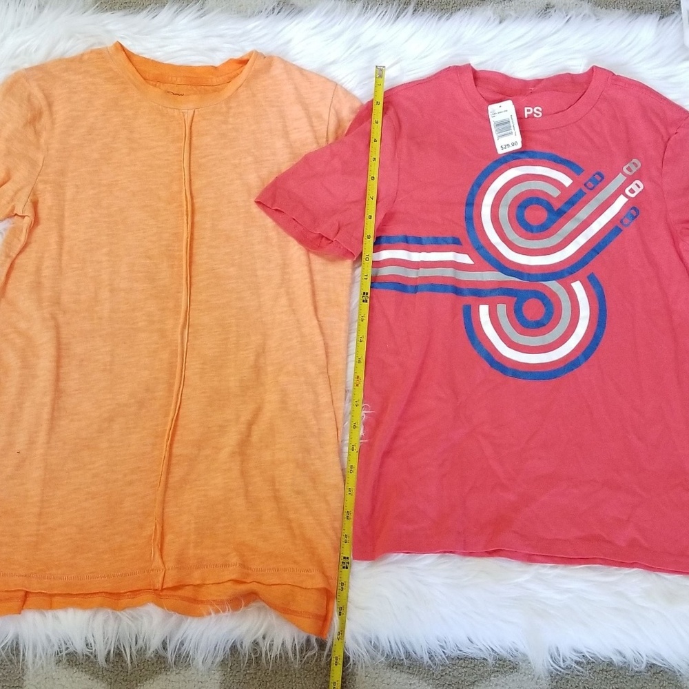 Boys' size L tshirts orange red